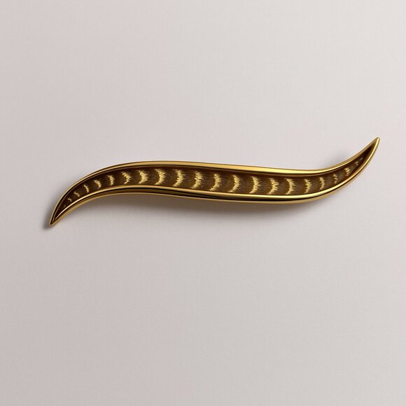 Vintage Monet Gold-Tone Feather Brooch Pin 2.25" Signed - Picture 1 of 7